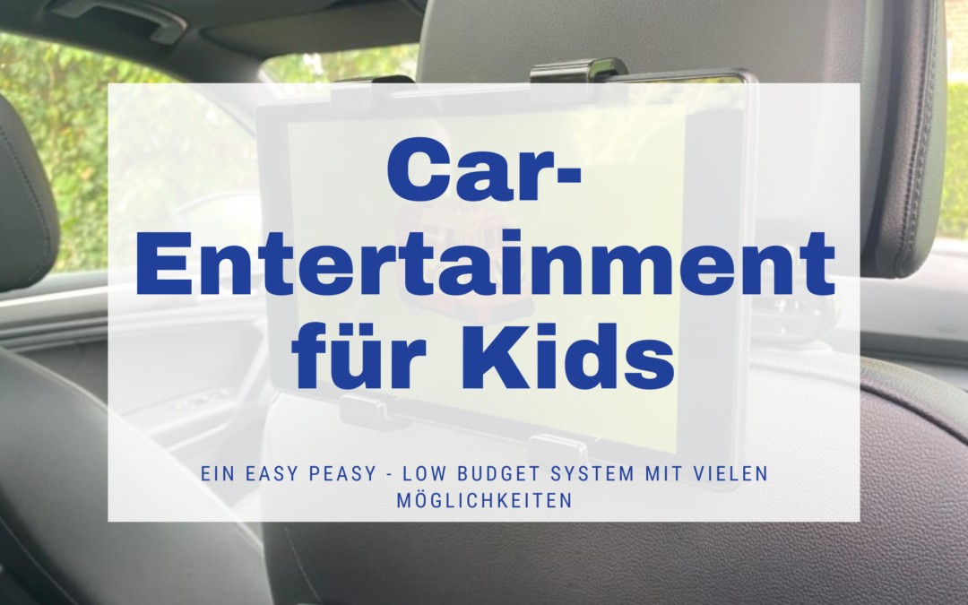 Papa kauft ein easy peasy Kinder-Entertainment-Set für Filme und Spiele im Auto